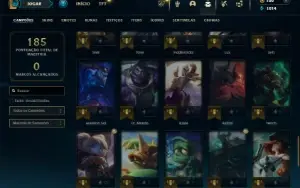 Ouro 4 com 60 Champs e 22 Skins + 1 Fragmento