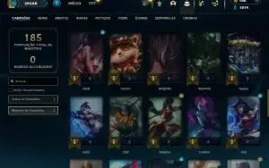 Ouro 4 com 60 Champs e 22 Skins + 1 Fragmento