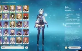 Conta Genshin Eula+Pinhos/Itto/Albedo/Kazuha