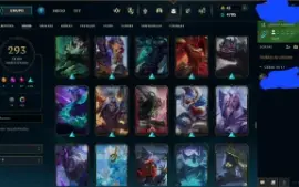 Conta League of Legends Diamante 2 com 293 skins