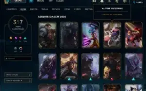 Conta lol com mais de 6000 gasto e de valorant com 300 gasto