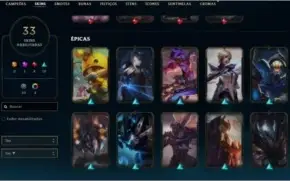 Conta league of legends 33 skins 4 lendárias 2 vitoriosas