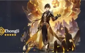 Conta Genshin Impact com Zhongli, Eula, Tartaglia e Diluc