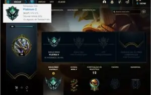 Conta platina 2 com 3 skins e 22 champs