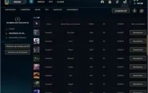 Conta platina 2 com 3 skins e 22 champs