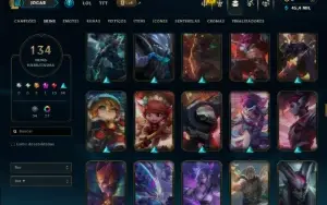 Ouro 4 com TODOS os Champs e 134 Skins ( MAIN JG )