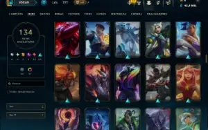 Ouro 4 com TODOS os Champs e 134 Skins ( MAIN JG )