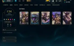Ouro 4 com TODOS os Champs e 134 Skins ( MAIN JG )
