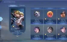 CONTA MLBB +200 SKINS, 79 HEROES, ELO MÁXIMO MÍTICO IV