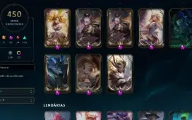 Conta lol 450 skins, 23 míticas, todas ultimates, 34 lendári