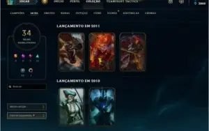 Conta de league of legends - Ouro IV barato - 34 skins