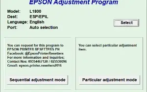 Reset Epson Almofadas com Tinta Cheia - L1800