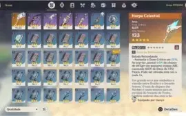 Conta Genshin Impact Iniciante Ganyu+Harpa Celestial AR15