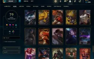 Conta Unranked com 105 Champs e 79 Skins