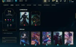 Conta Unranked com 105 Champs e 79 Skins