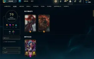 Conta Unranked com 105 Champs e 79 Skins