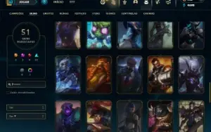 Unranked com 85 Champs e 51 Skins