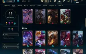 Unranked com 85 Champs e 51 Skins