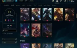 Conta prata 2 com 101 champs e 87 skins +2 Prestigios