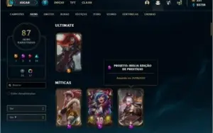 Conta prata 2 com 101 champs e 87 skins +2 Prestigios