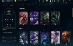 Platina 4 com 100 Champs e 46 Skins