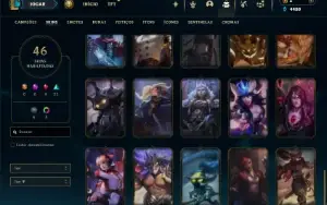 Platina 4 com 100 Champs e 46 Skins