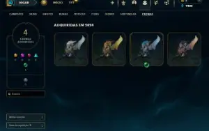 Platina 4 com 100 Champs e 46 Skins