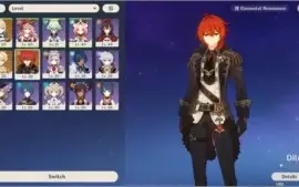 Conta nova com Jean, Diluc, Yanfei e Skyward Atlas