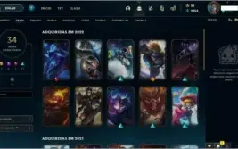 Conta League of legends level 123, 87 Champs,35 skins