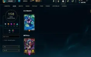 Platina 4 com TODOS os champs e 158 Skins ( MAIN ADC )