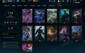 Platina 4 com TODOS os champs e 158 Skins ( MAIN ADC )