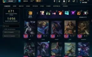 Platina 4 com TODOS os champs e 158 Skins ( MAIN ADC )