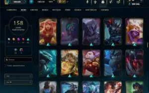 Platina 4 com TODOS os champs e 158 Skins ( MAIN ADC )