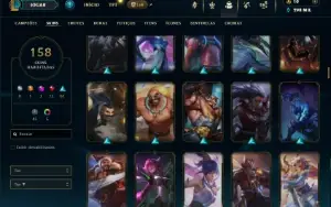 Platina 4 com TODOS os champs e 158 Skins ( MAIN ADC )