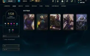 Platina 4 com TODOS os champs e 158 Skins ( MAIN ADC )