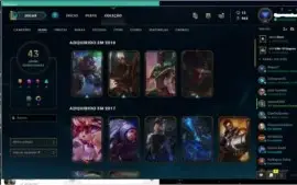 Conta lol 119 champs, 41 skins, lvl 67 unranked