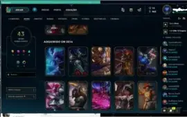 Conta lol 119 champs, 41 skins, lvl 67 unranked