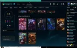 Conta lol 119 champs, 41 skins, lvl 67 unranked