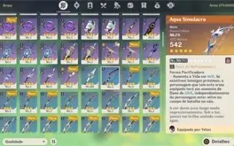Conta genshin, 13, 5 estrelas com 9 armas, 5 estrelas