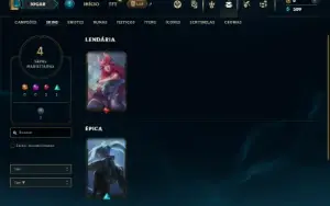 Unranked com 25 Champs e 4 Skins + 2 Fragmentos