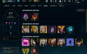 Unranked com 25 Champs e 4 Skins + 2 Fragmentos