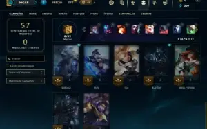 Unranked com 25 Champs e 4 Skins + 2 Fragmentos