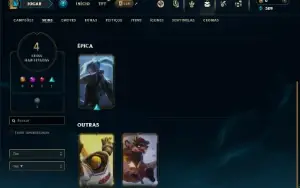 Unranked com 25 Champs e 4 Skins + 2 Fragmentos