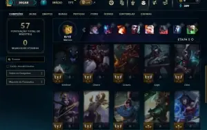 Unranked com 25 Champs e 4 Skins + 2 Fragmentos