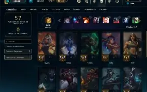 Unranked com 25 Champs e 4 Skins + 2 Fragmentos