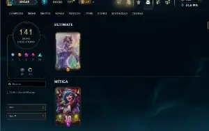 Unranked com TODOS os champs e 141 Skins ( SUP / MID / JG )