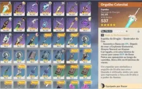 Conta 45 End Game, Artefatos armas e personagens upados