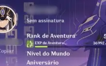 Conta genshin america Ar 56 11 personagens de 5 STAR