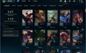 Conta ouro 4 com 135 skins e 147 champs