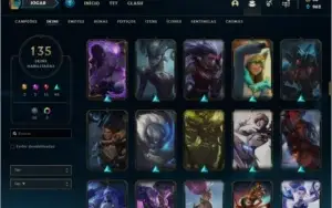 Conta ouro 4 com 135 skins e 147 champs